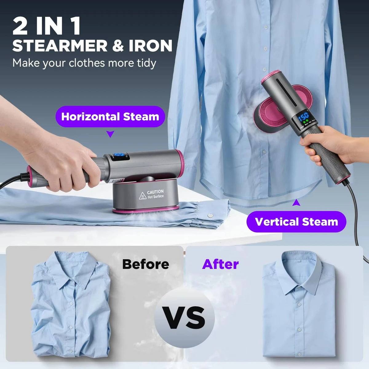 Travel-Ready Garment Steamer & Iron