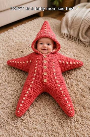 Handmade Crochet Baby Star Swaddle